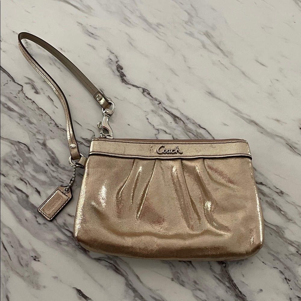 Coach Shimmering Champagne Coloured Wristlet